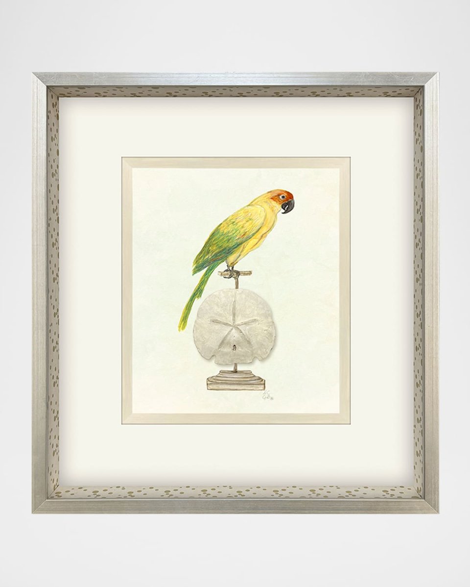 "Treasure Parrot III" Hand-Embellished Giclee by PopJoy Studio
